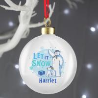 Personalised The Snowman & The Snowdog Blue Bauble Extra Image 2 Preview